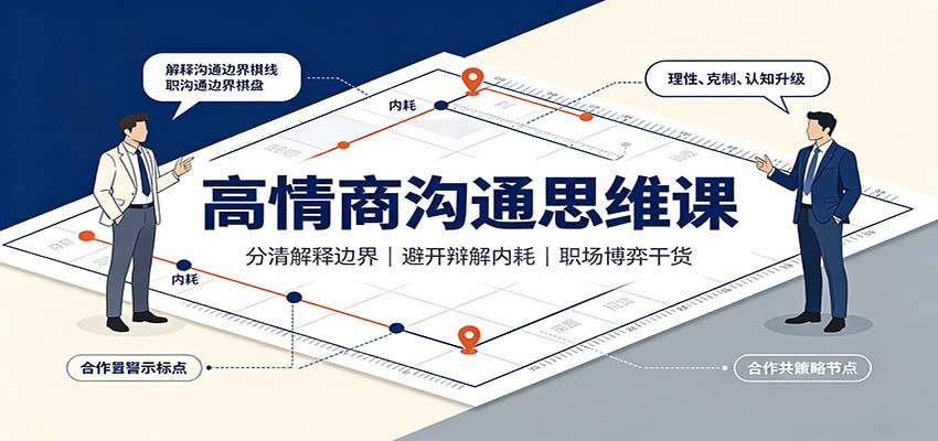 高情商沟通思维课：分清解释边界，避开辩解内耗，职场博弈干货-程拾网络