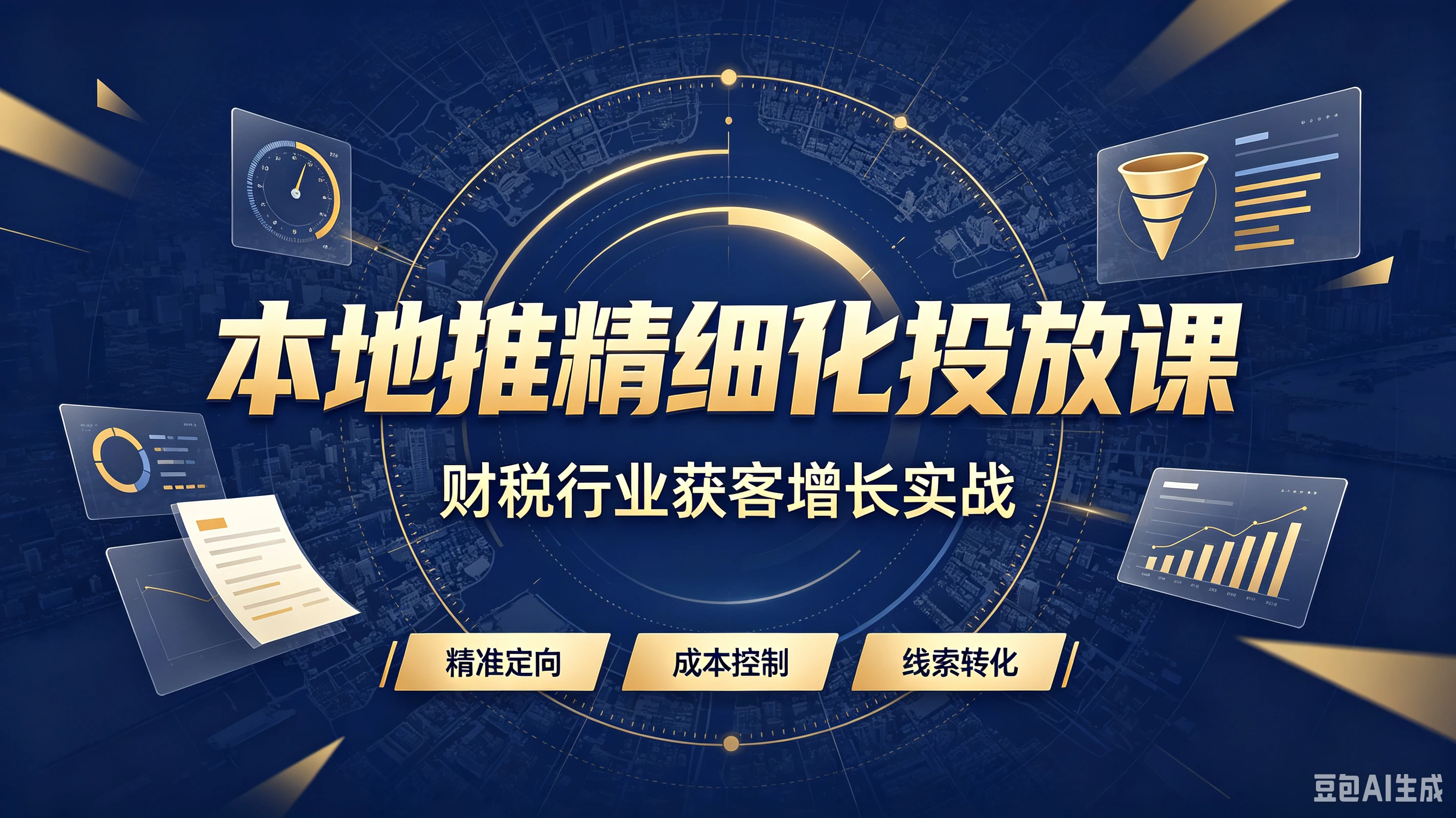 【精】本地推精细化投放课，财税行业获客增长实战，精准定向、成本控制、线索转化-程拾网络
