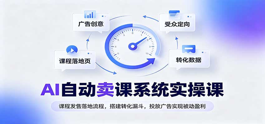 AI自动卖课系统实操课：课程发售落地流程，搭建转化漏斗，投放广告实现被动盈利-程拾网络