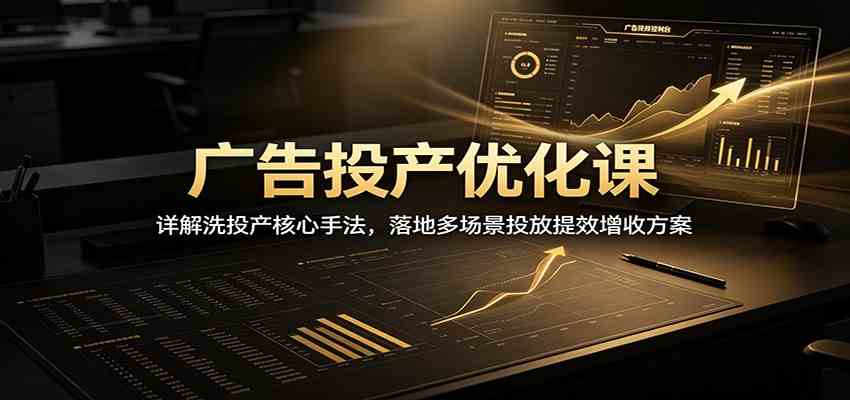 广告投产优化课：详解洗投产核心手法，落地多场景投放提效增收方案-程拾网络