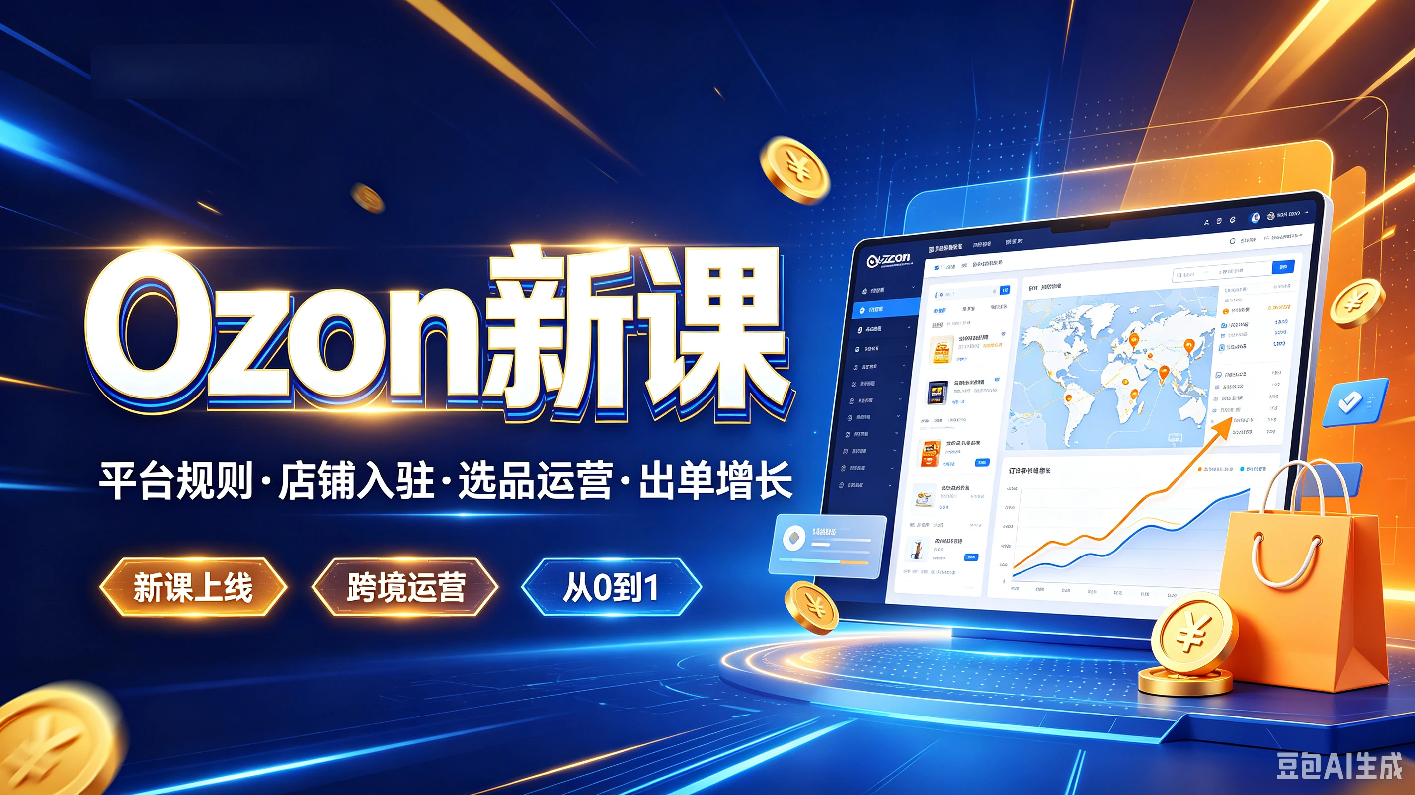 【精】Ozoni新课，平台规则·店铺入驻·选品运营·出单增长，新课上线、跨境运营、从0到1-程拾网络