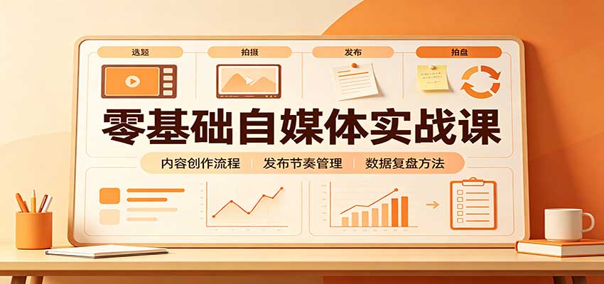 零基础自媒体实战课：赛道人设冷启动，内容创作复盘，公私域商业闭环-程拾网络