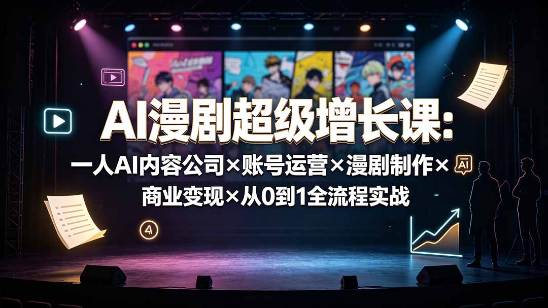 【精】AI漫剧超级增长课：一人AI内容公司×账号运营×漫剧制作×商业变现×从0到1全流程实战-程拾网络