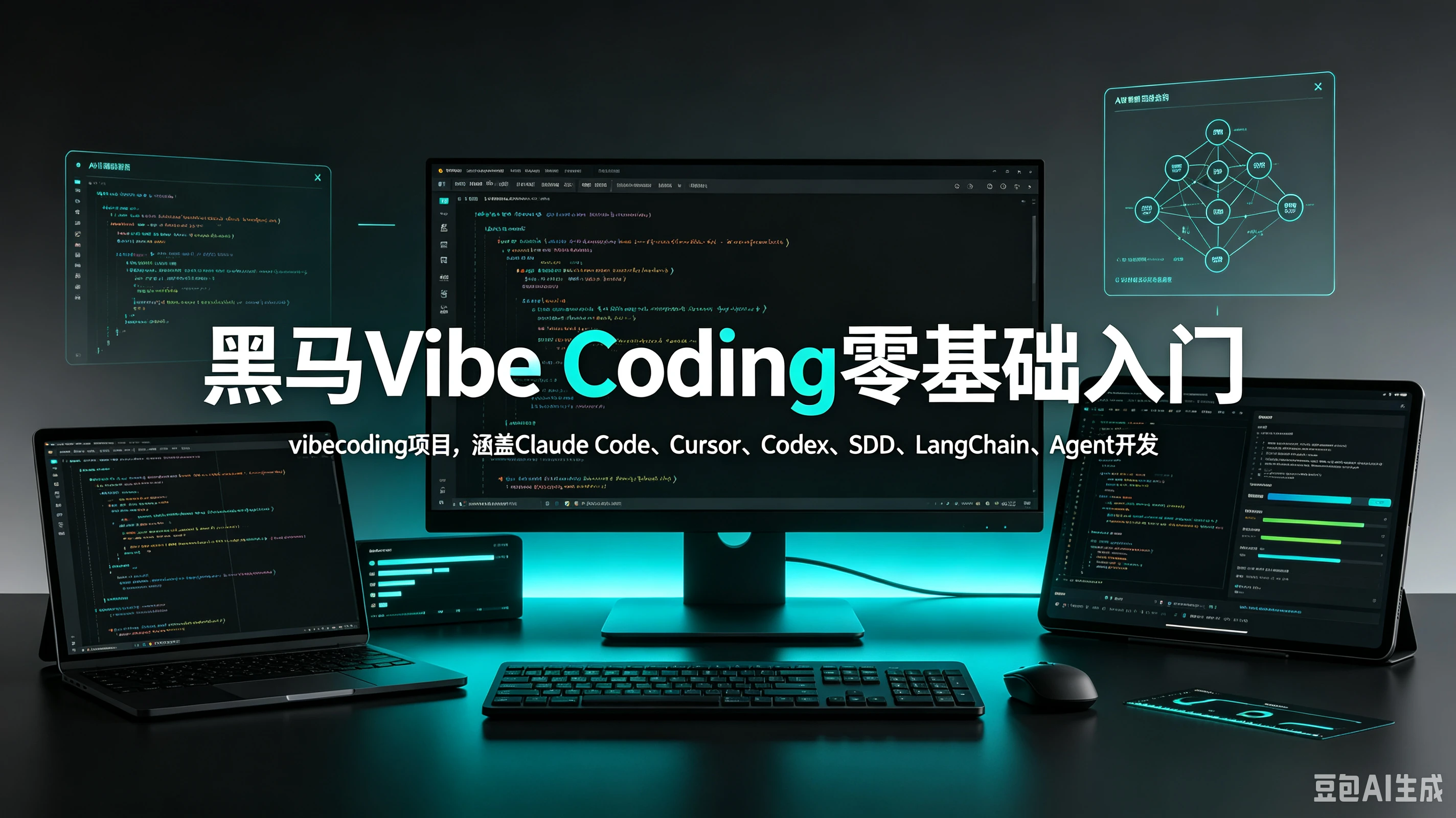 【精】黑马Vibe Coding零基础入门，vibecoding项目，涵盖Claude Code、Cursor、Codex、SDD、LangChain、Agent开发-程拾网络