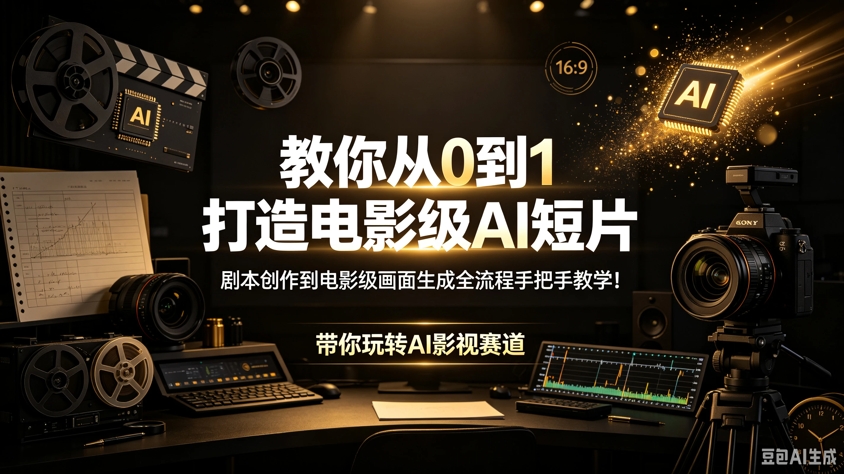 【精】教你从0到1打造电影级AI短片 剧本创作到电影级画面生成全流程手把手教学!带你玩转AI影视赛道-程拾网络