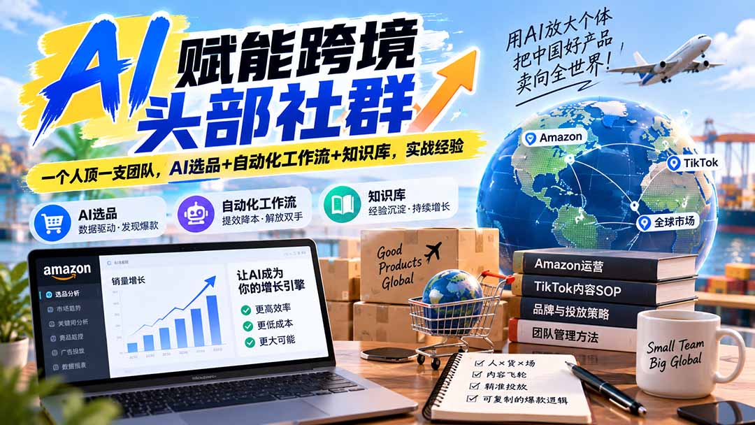 AI赋能跨境头部社群-更新9月：一个人顶一支团队，AI选品+自动化工作流+知识库，实战经验-程拾网络