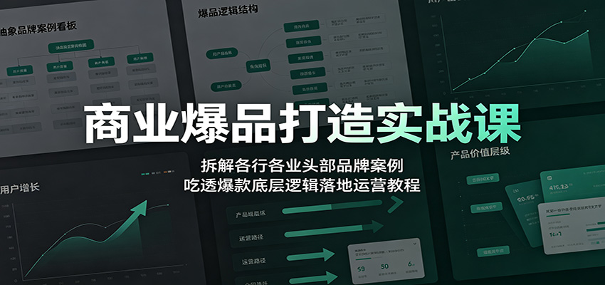 【精】商业爆品打造实战课：拆解各行各业头部品牌案例，吃透爆款底层逻辑落地运营教程-程拾网络