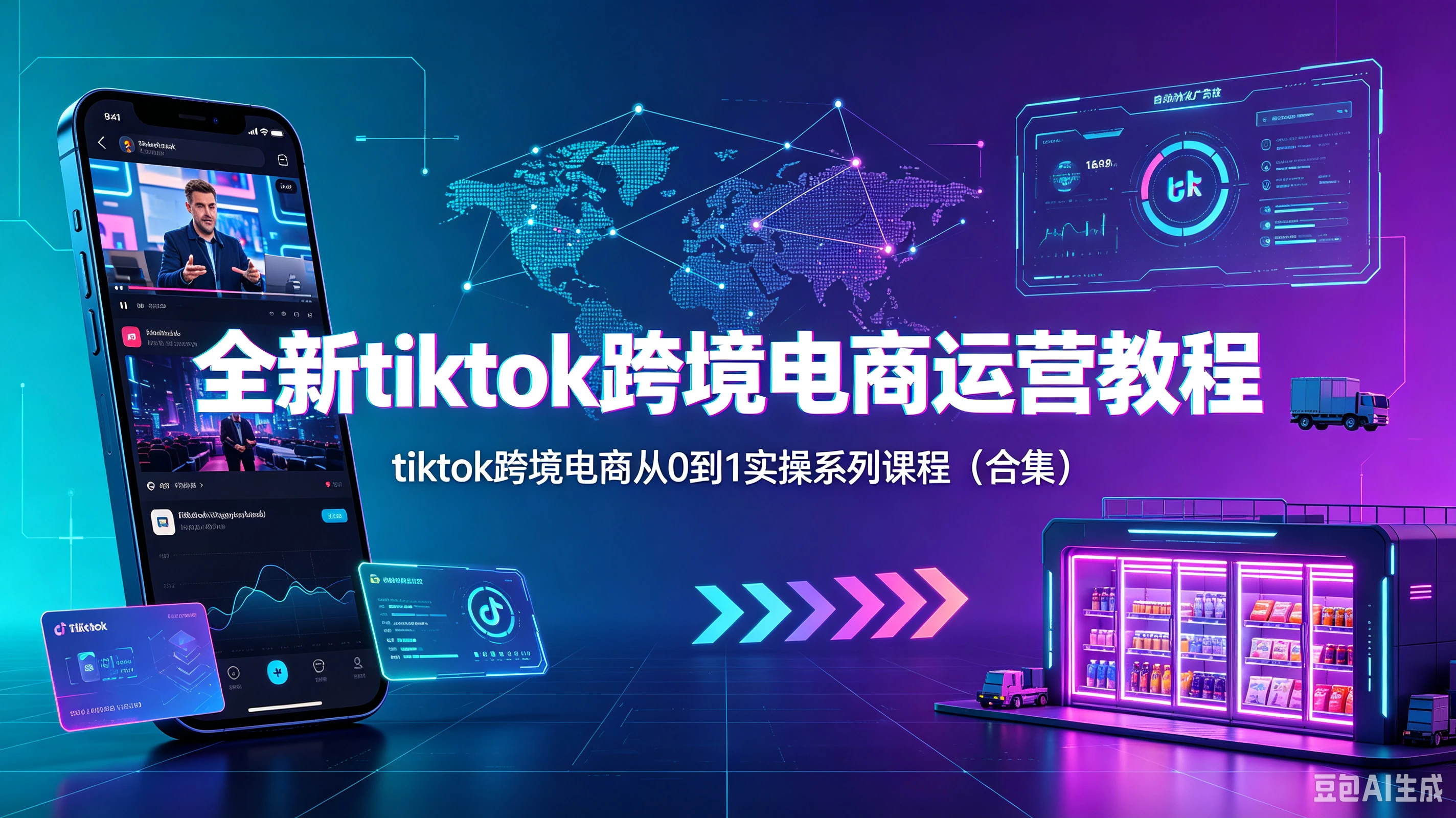 【精】全新tiktok跨境电商运营教程,tiktok跨境电商从0到1实操系列课程(合集)-程拾网络