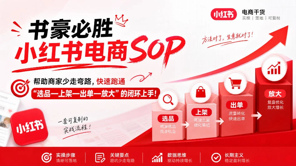 【精】书豪小红书电商sop 九月新课，5 节系统课程，从基础概念到实操落地完整讲解，帮你少走弯路系统提升-程拾网络