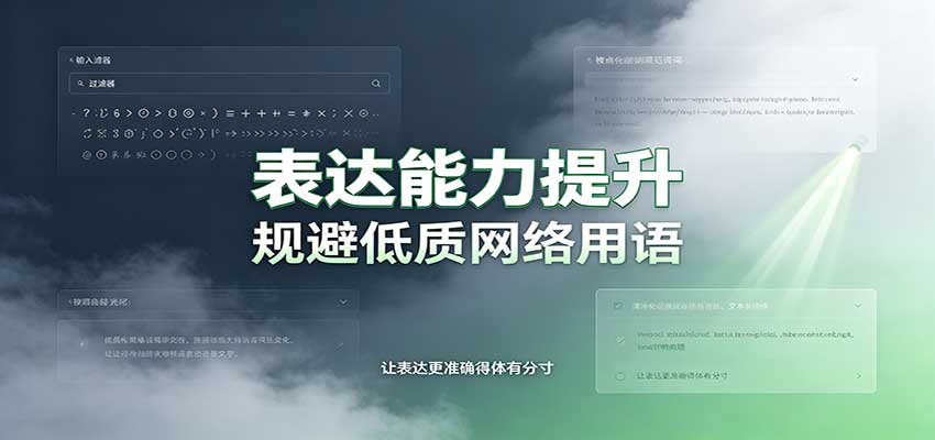 表达能力提升：语言塑造思想逻辑，规避低质网络用语，强化心智感知-程拾网络