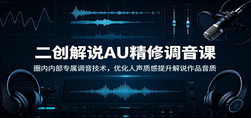 二创解说AU精修调音课：圈内内部专属调音技术，优化人声质感提升解说作品音质-程拾网络