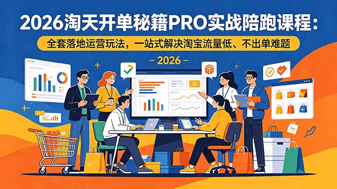 2026淘天开单秘籍PRO实战陪跑课程-更新：全套落地运营玩法，一站式解决淘宝流量低、不出单难题-程拾网络