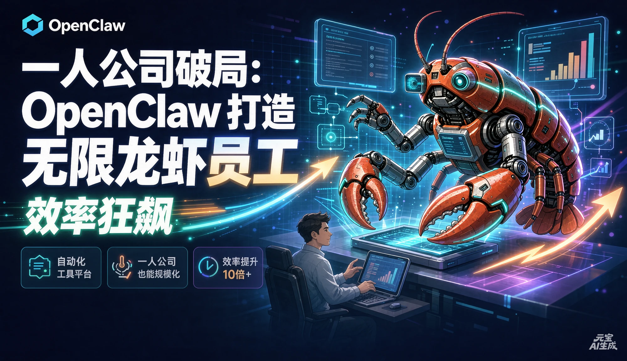 【精】一人公司破局：OpenClaw 打造无限龙虾员工，效率狂飙-程拾网络