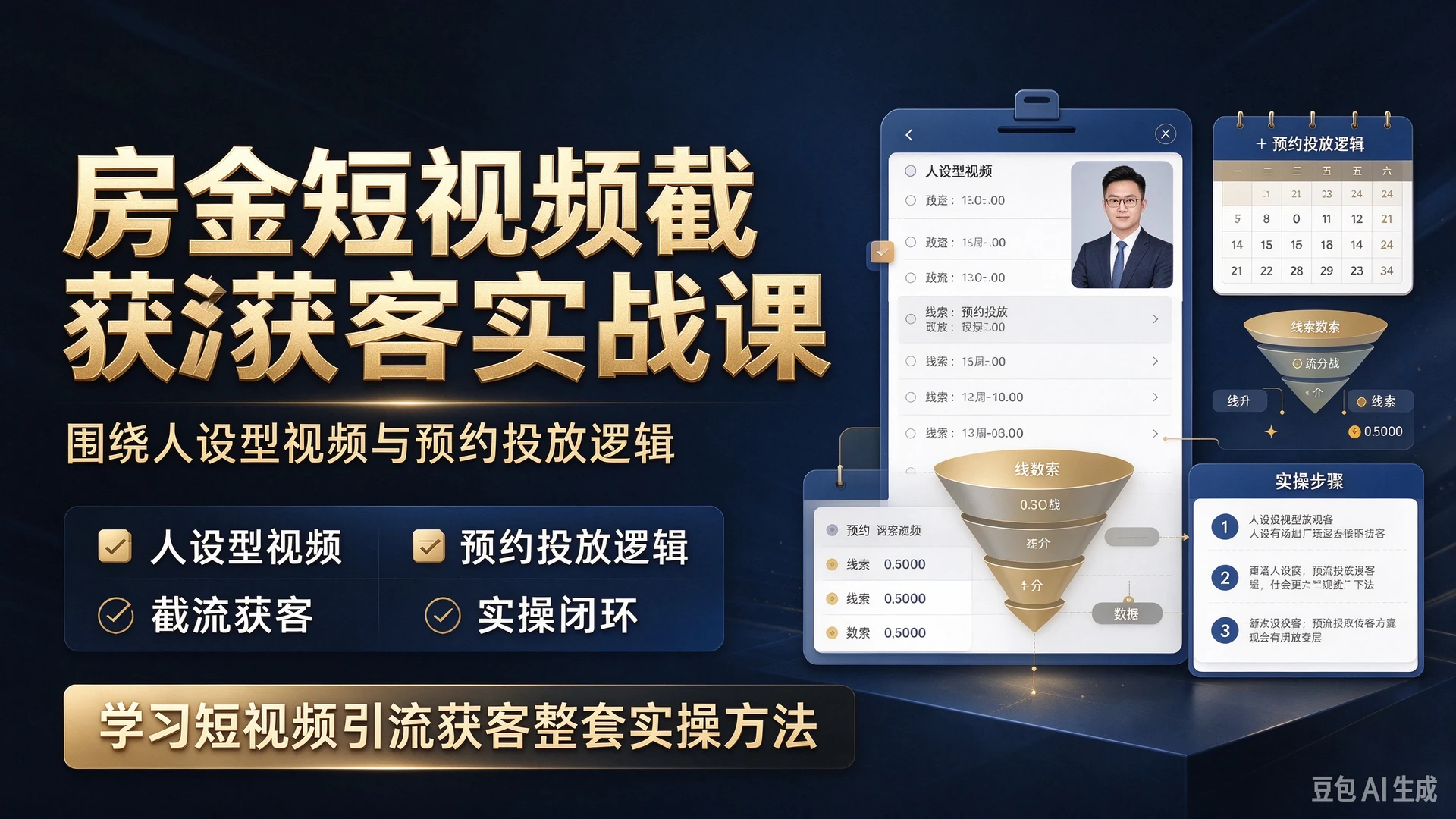 【精】房金短视频截流获客侧重实战落地,围绕人设型视频与预约投放逻辑,学习短视频引流获客整套实操方法-程拾网络