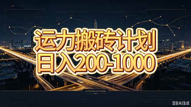 （20283期）运力搬砖，风口项目。当日收益稳定200-1000。 每天仅需一小时，新人轻松上手。-程拾网络