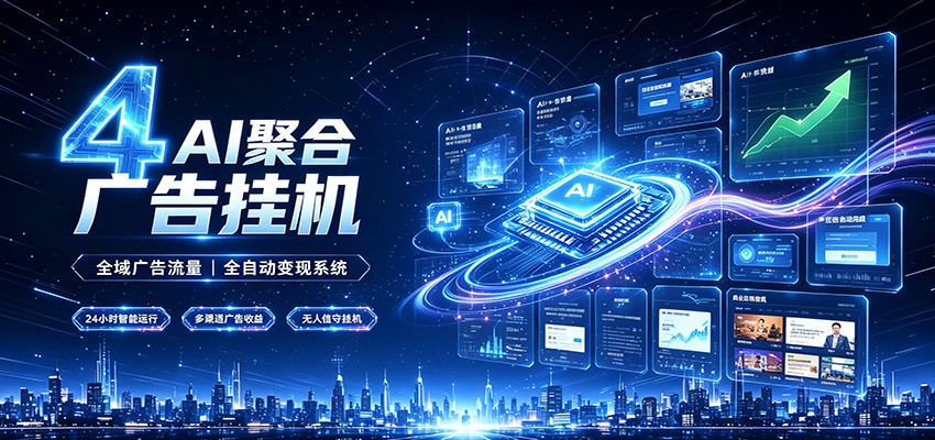 全域广告流量聚合，AI无人挂机稳赚佣金，打造长期稳定被动收入副业-程拾网络