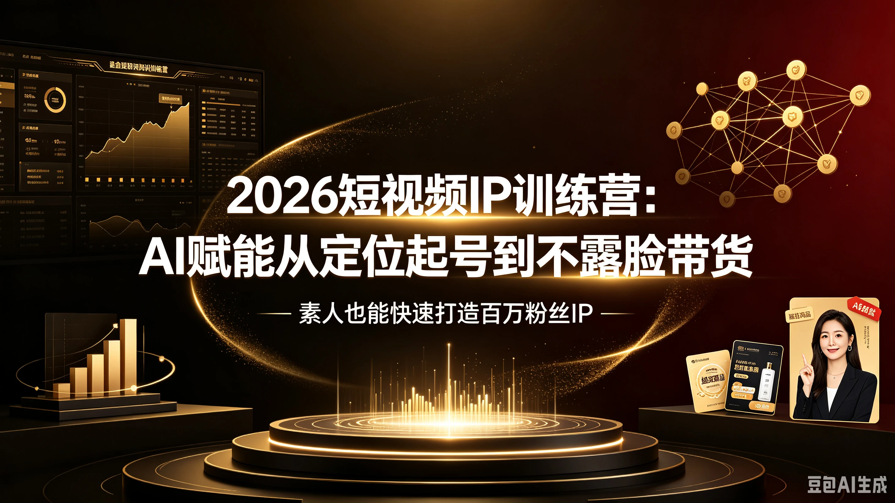 【精】2026短视频IP训练营：AI赋能从定位起号到不露脸带货，素人也能快速打造百万粉丝IP-程拾网络