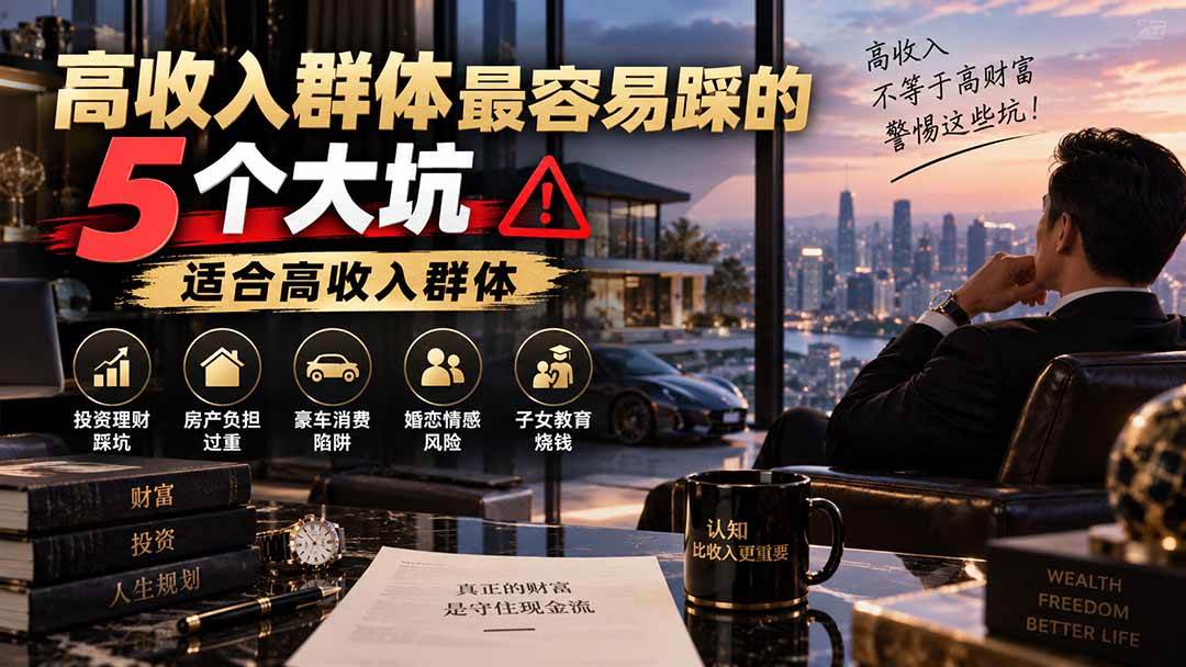 （20289期）付费文章：高收入群体最容易踩的5个大坑，适合高收入群体-程拾网络
