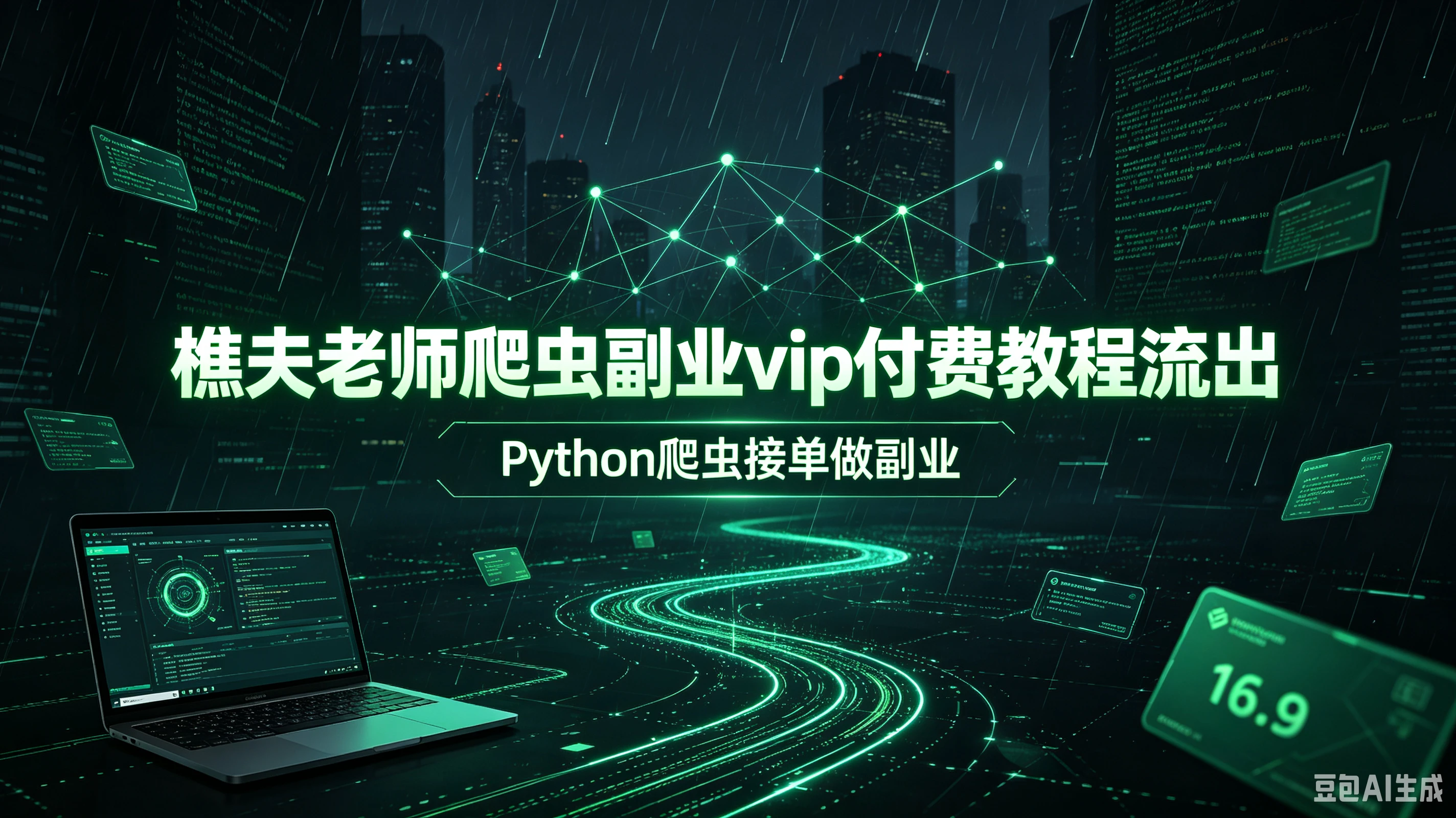 【精】樵夫老师爬虫副业vip付费教程流出,Python爬虫接单做副业-程拾网络