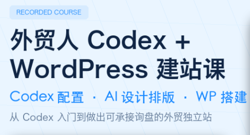 【精】外贸人Codex + WordPress建站课-程拾网络