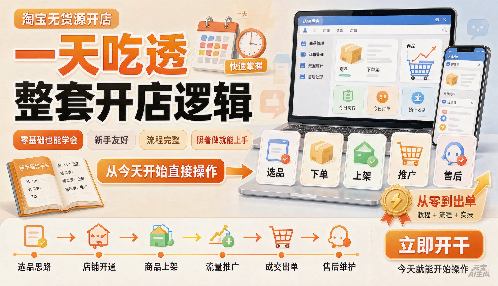 【精】一天吃透淘宝无货源开店整套逻辑，零基础新手看完就能直接上手操作！-程拾网络