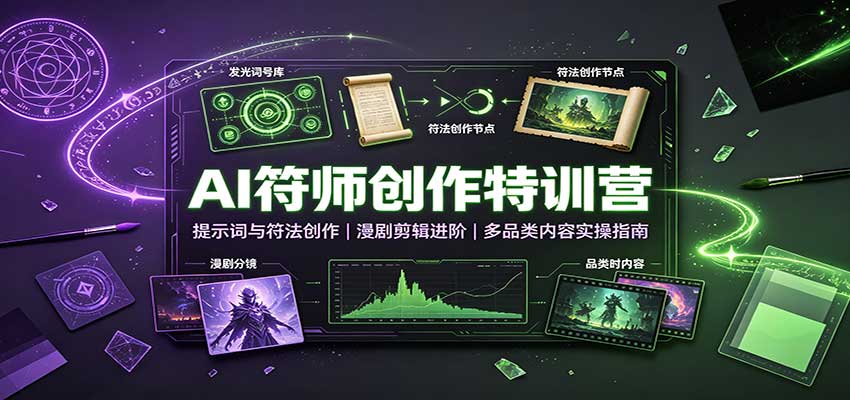 AI符师创作特训营：提示词与符法创作，漫剧剪辑进阶，多品类内容实操指南-程拾网络