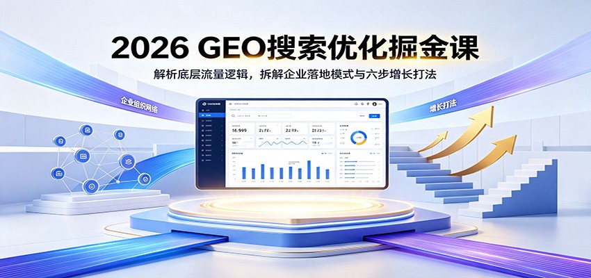 2026 GEO搜索优化掘金课：解析底层流量逻辑，拆解企业落地模式与六步增长打法-程拾网络