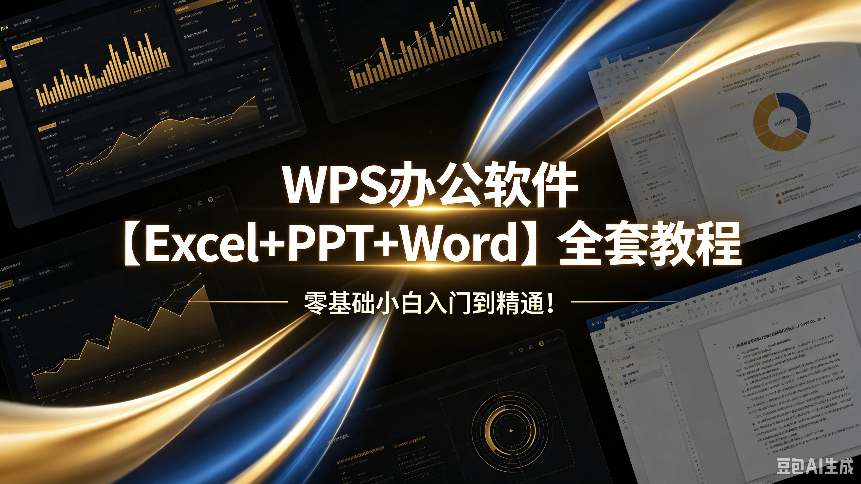 【精】WPS办公软件【Excel+PPT+Word】全套教程，零基础小白入门到精通！-程拾网络