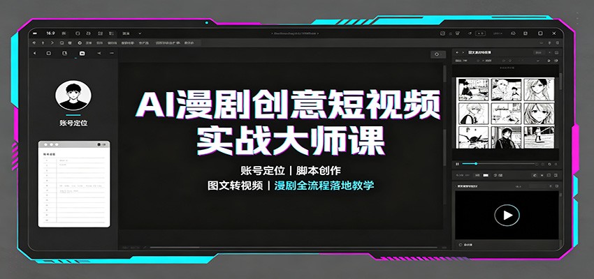 AI漫剧创意短视频实战大师课：账号定位脚本创作，图文转视频，漫剧全流程落地教学-程拾网络