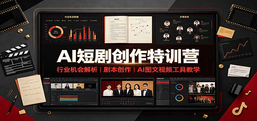 AI短剧创作特训营：行业机会解析，剧本创作，AI图文视频工具教学(文字版)-程拾网络
