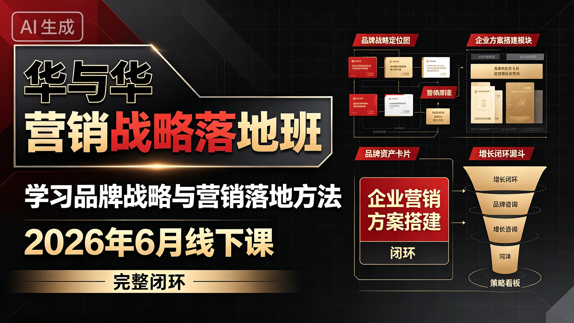 【精】华与华营销战略落地班2026年6月线下课，带你学习品牌战略与营销落地方法，掌握企业营销方案搭建的完整闭环-程拾网络