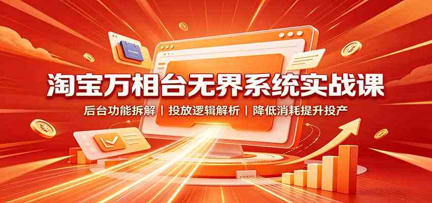 淘宝万相台无界系统实战课：后台功能拆解，投放逻辑解析，降低消耗提升投产-程拾网络