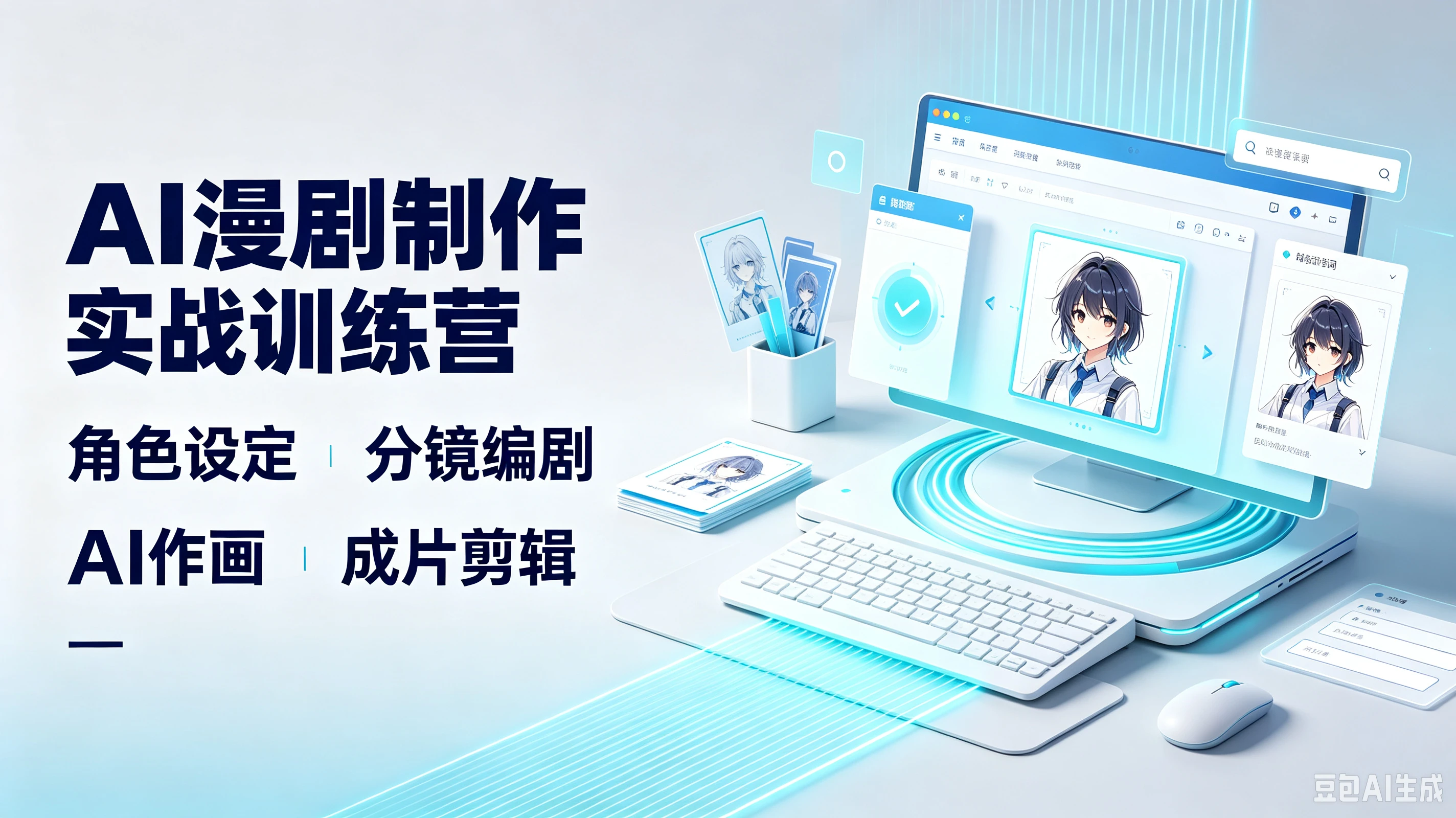 【精】AI漫剧制作实战训练营，角色设定、分镜编剧、AI作画、成片剪辑-程拾网络