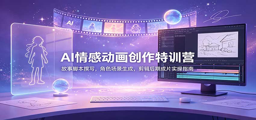 AI情感动画创作特训营：故事脚本撰写，角色场景生成，剪辑后期成片实操指南-程拾网络