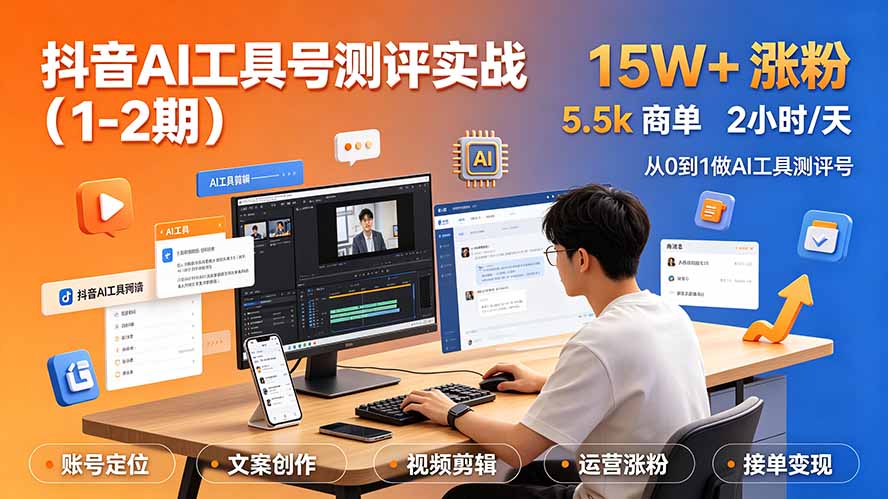 抖音AI工具号测评实战(1-2期-程拾网络