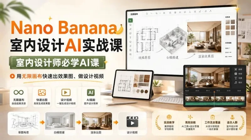 【精】Nano Banana室内设计AI实战课,室内设计师必学AI课-程拾网络