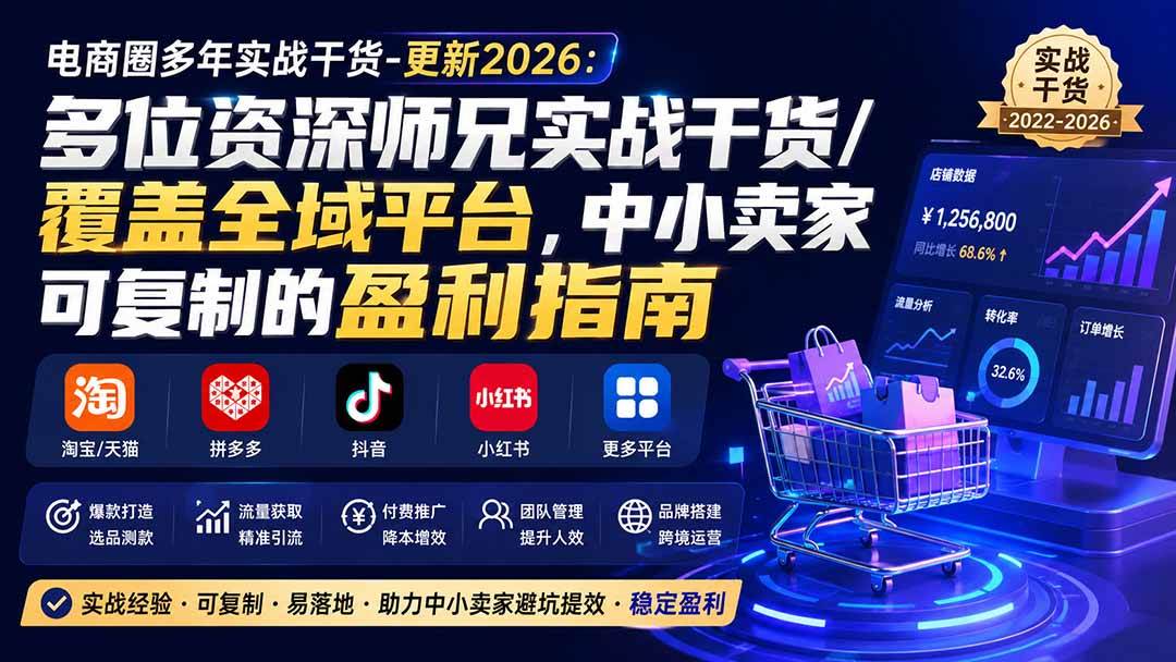 （20347期）电商圈多年实战干货-更新2026：多位资深师兄实战干货/覆盖全域平台，中小卖家可复制的盈利指南-程拾网络