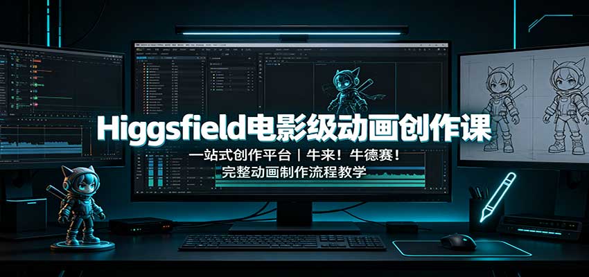 Higgsfield电影级动画创作课：一站式创作平台，牛来！牛德赛！完整动画制作流程教学-程拾网络