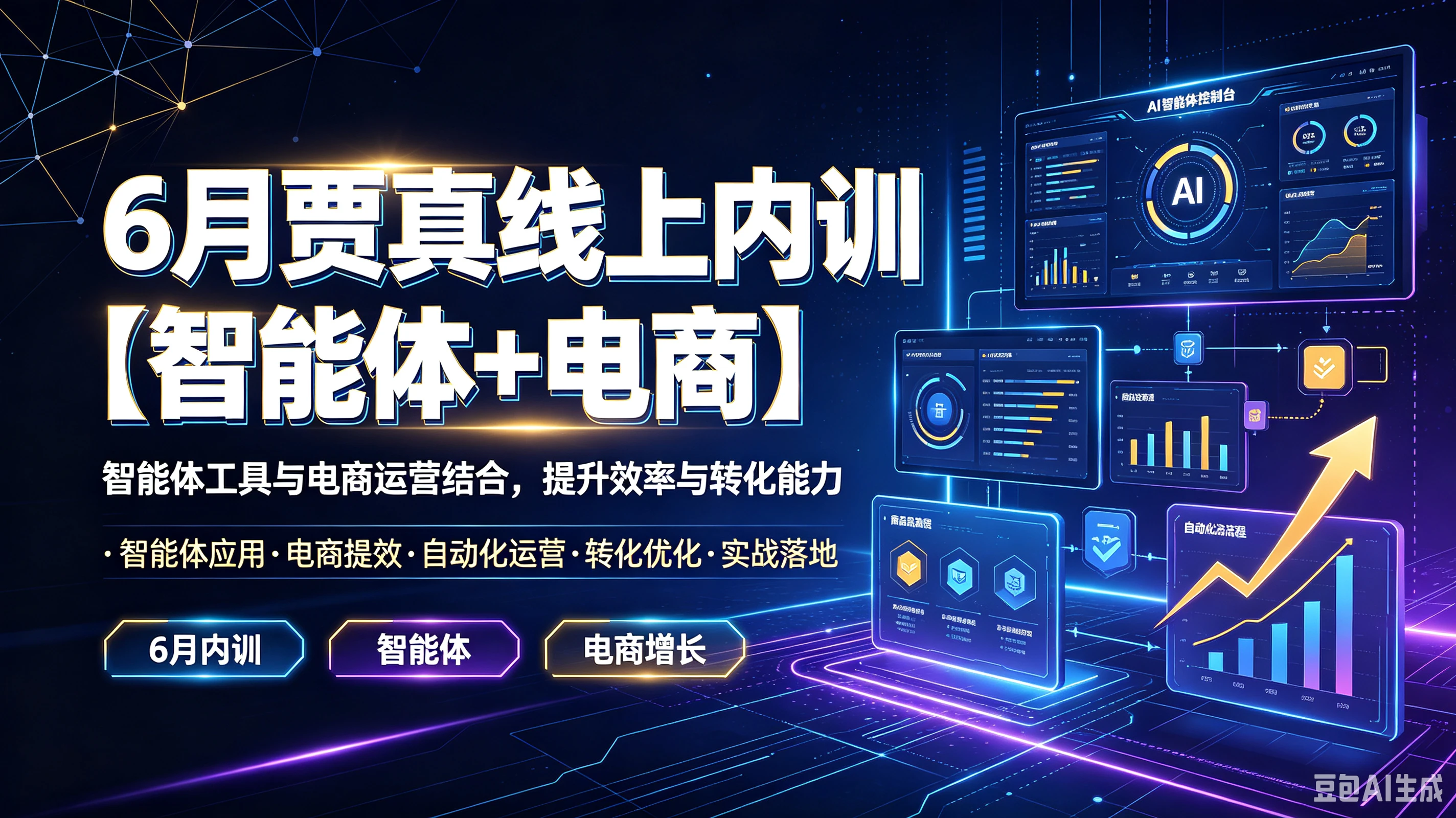 【精】6月贾真线上内训【智能体+电商】智能体工具与电商运营结合，提升效率与转化能力，智能体应用、电商提效、自动化运营、转化优化、实战落地-程拾网络