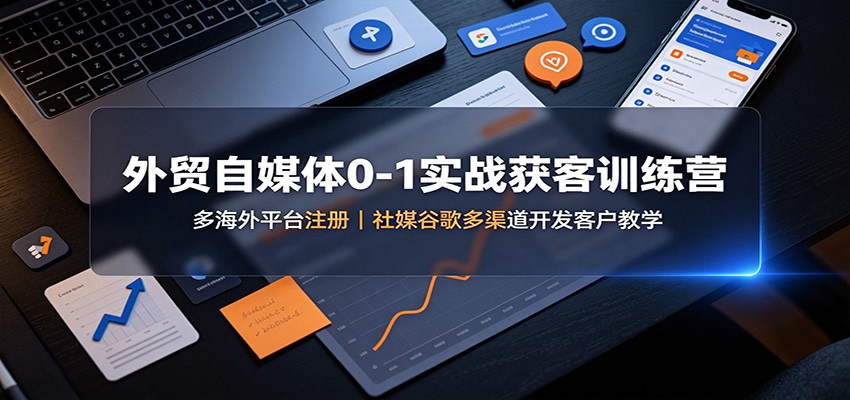 外贸自媒体0-1实战获客训练营：多海外平台注册，社媒谷歌多渠道开发客户教学-程拾网络