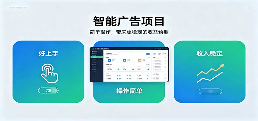 智能广告挂机项目，操作简单上手快，收益稳定可持续。稳定日入300+-程拾网络