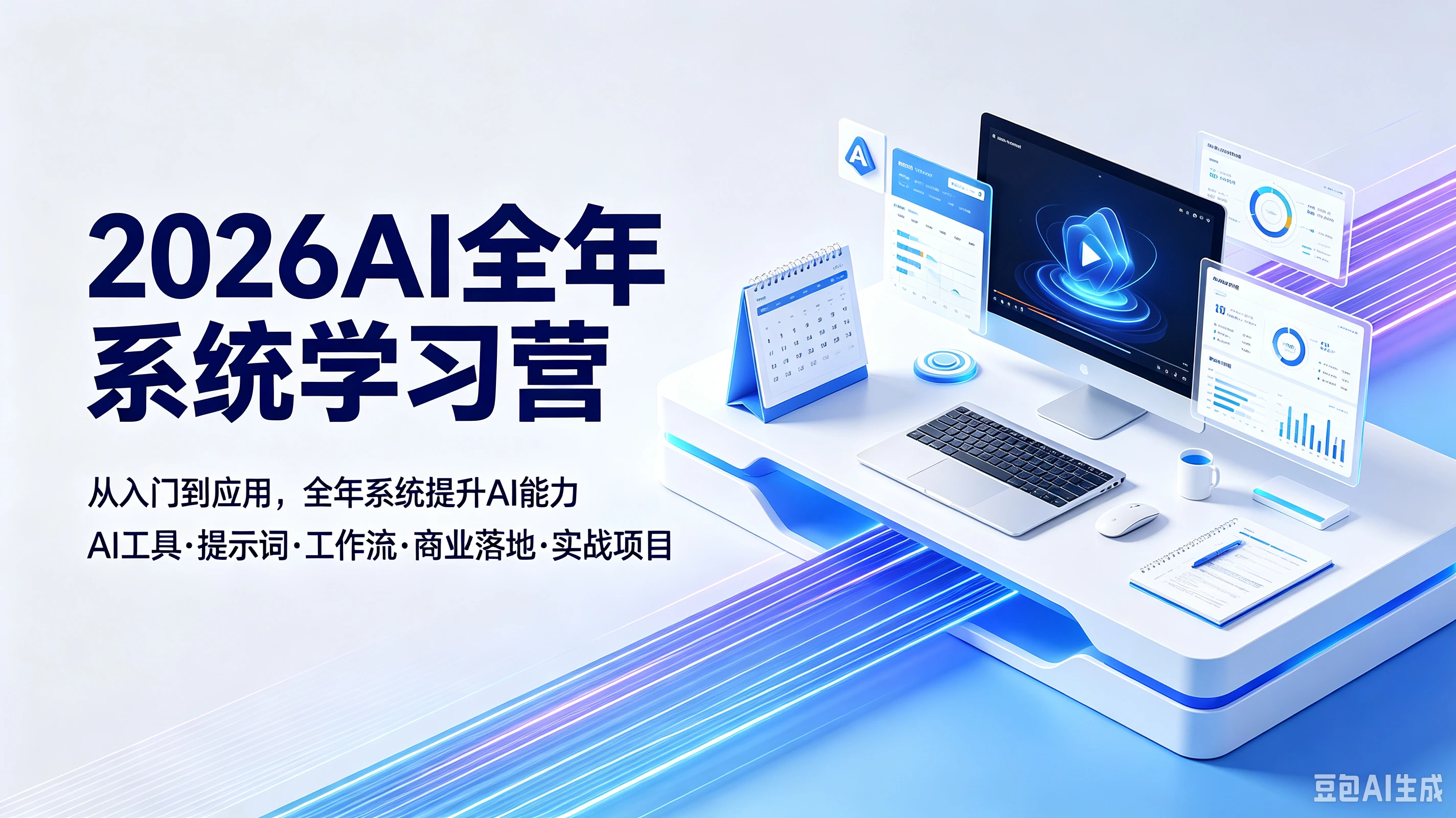 【精】2026AI全年系统学习营从入门到应用，全年系统提升AI能力AI工具·提示词·工作流·商业落地·实战项目-程拾网络