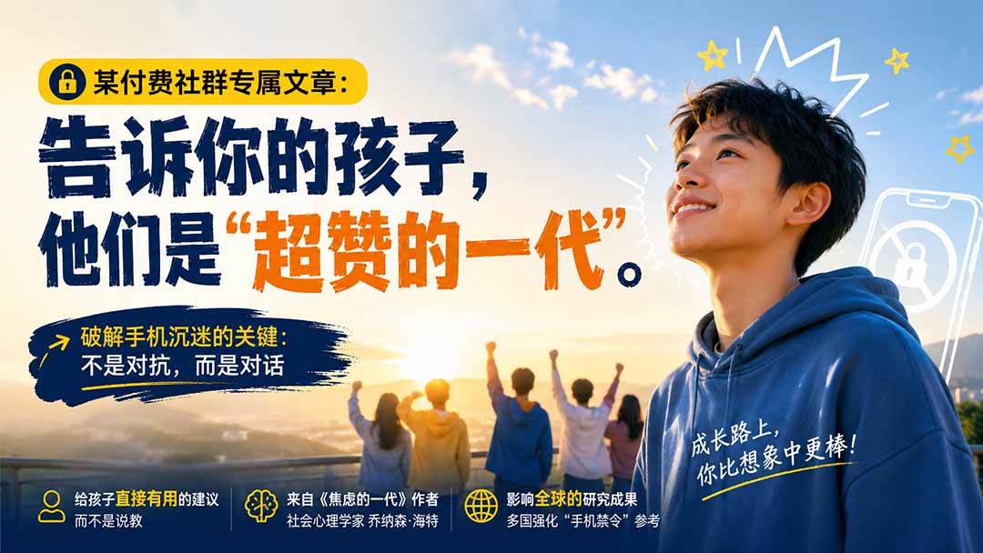 （20222期）某付费社群专属文章：告诉你的孩子，他们是“超赞的一代”。-程拾网络