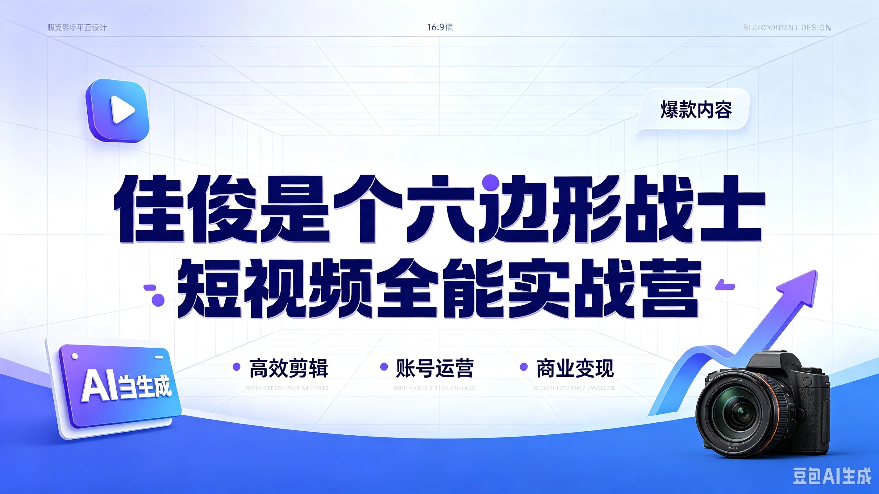 【精】佳俊是个六边形战士·短视频全能实战营,高效剪辑、账号运营、商业变现-程拾网络