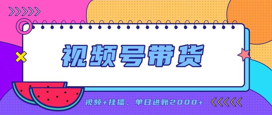 （20344期）日入2000+的副业，视频号带货，一部手机改写人生篇章，无需投资-程拾网络
