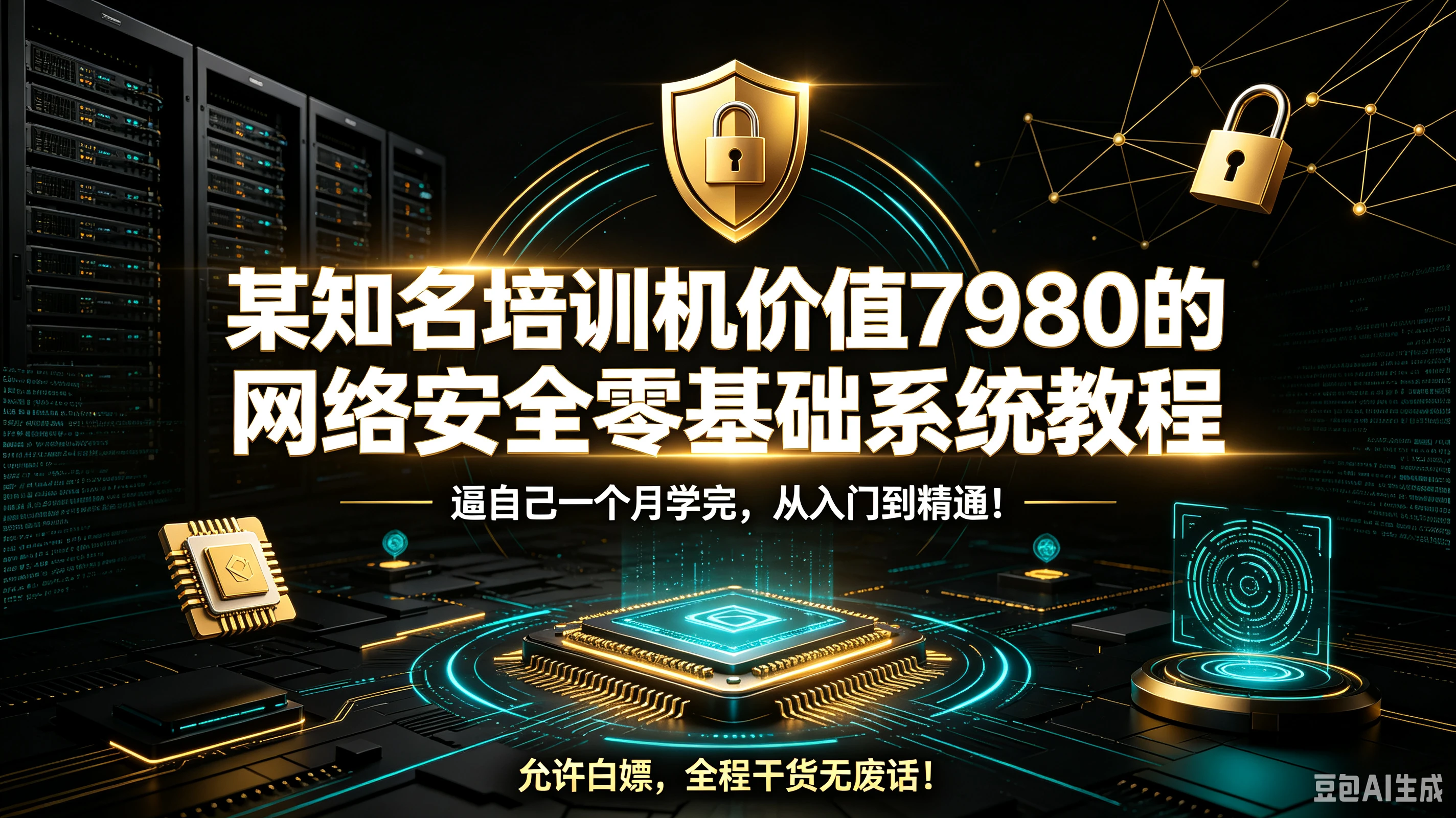 【精】某知名培训机价值7980的网络安全零基础系统教程,逼自己一个月学完,从入门到精通!允许白嫖,全程干货无废话!-程拾网络