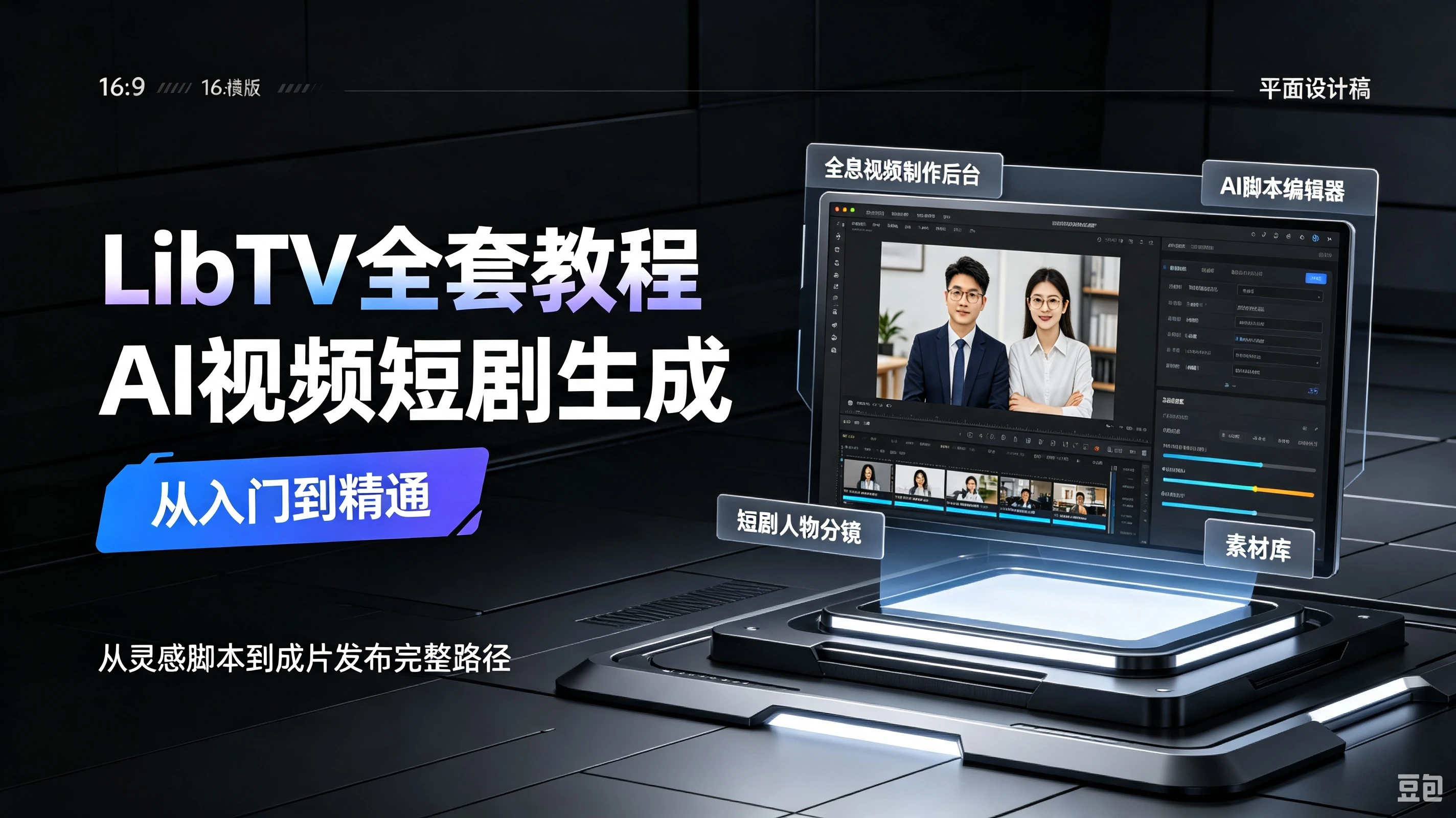 【精】LibTV全套教程,AI视频短剧生成,从入门到精通,从灵感脚本到成片发布完整路径-程拾网络