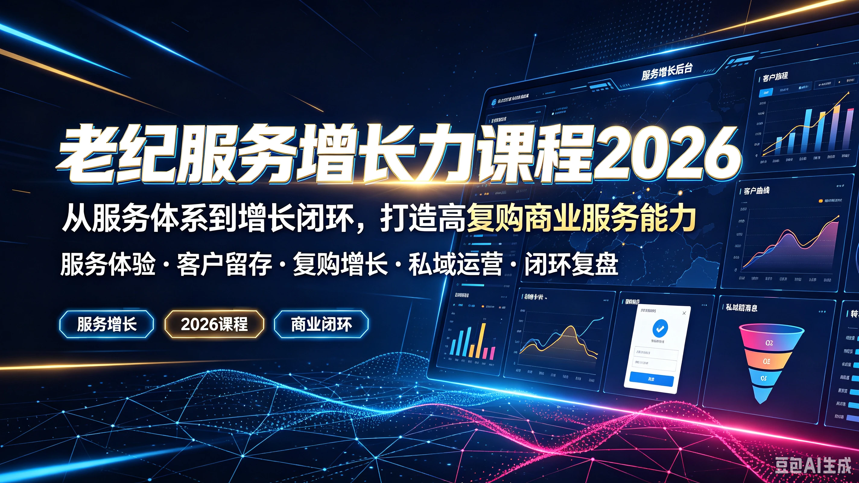 【精】老纪服务增长力课程2026，从服务体系到增长闭环，打造高复购商业服务能力，服务体验、客户留存、复购增长、私域运营、闭环复盘-程拾网络