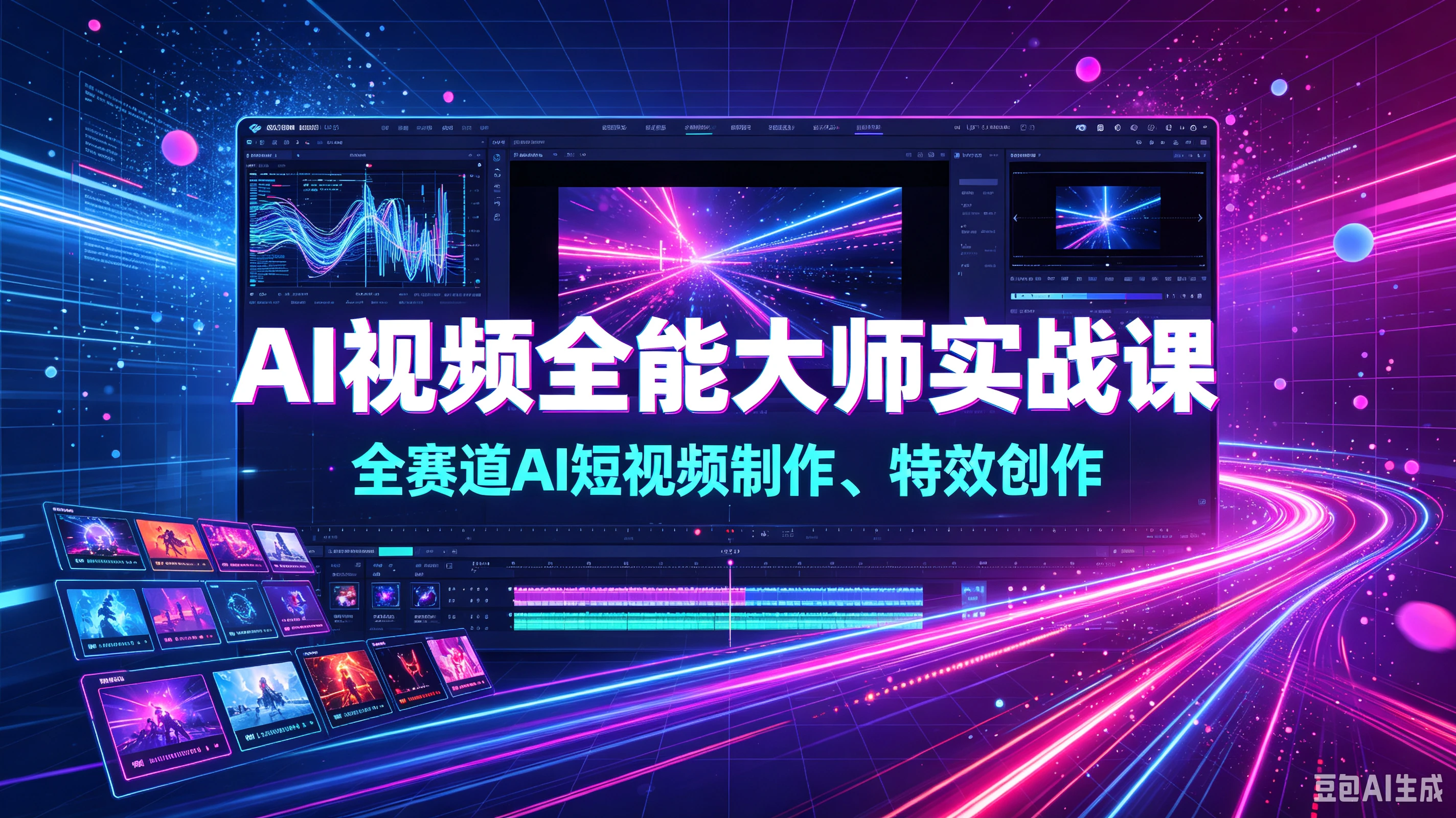 【精】AI视频全能大师实战课|全赛道AI短视频制作、特效创作-程拾网络