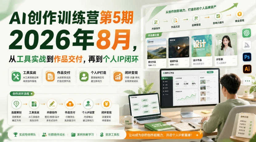 【精】AI创作训练营第5期 – 2026年最新实战指南-程拾网络